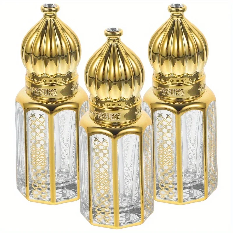 1PCS 3/6/12ML Essence Bottle Octagonal Perfume Bottle Glass Drip Stick Essential Oil Bottle Clear Walking Beads Empty Bottle