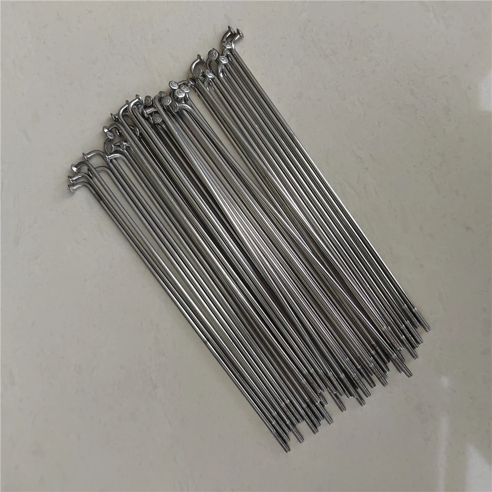 40PCS 131mm-180mm 14G 14K 2.0mm Silver Bike Spokes Stainless Steel Mountain Road High Strength Folding MTB BMX