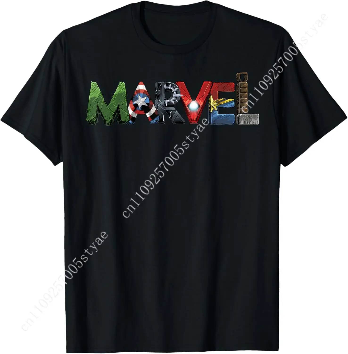 

Marvel Avengers Character Text Portrait T-Shirt Small