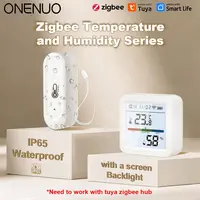 Tuya ZIgbee con/sin pantalla LCD Sensor de temperatura y humedad termómetro interior o exterior compatible con asistente de Google Alexa