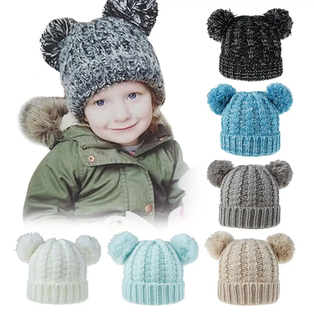 Baby Girl Warm Kids Crochet Beanie Cap Knitted Hat Toddler