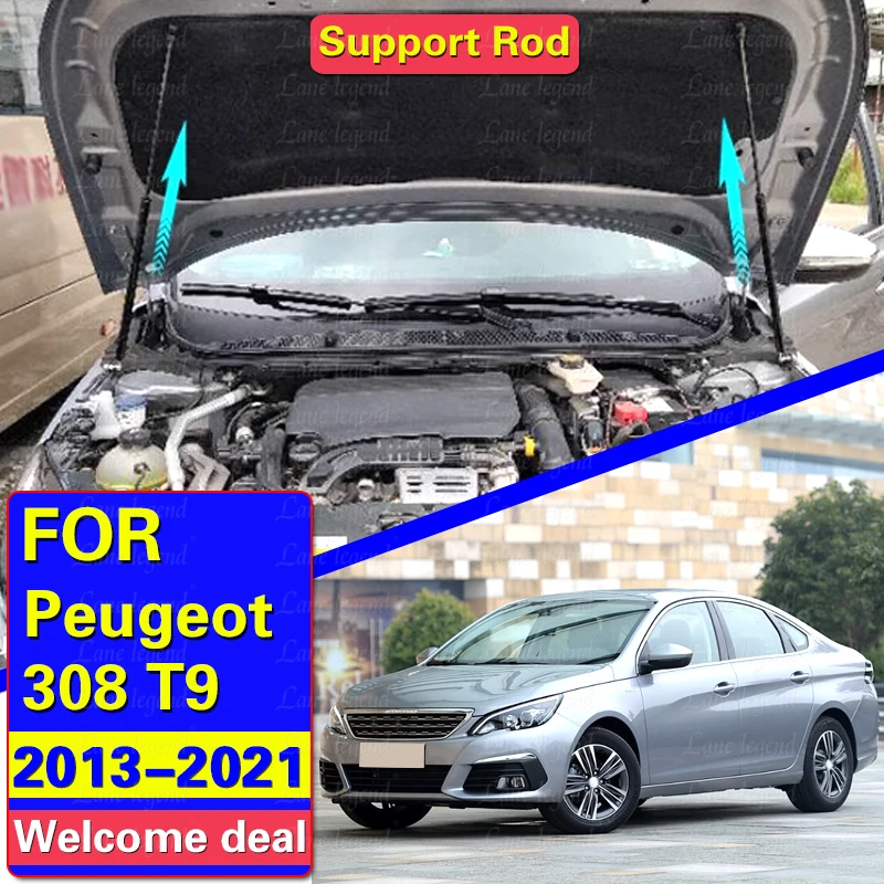 For Peugeot 308 II T9 2013-2021 Front Hood Bonnet Modify Gas Struts Springs Lift Supports Shock Dampers Absorber Rod Prop Bar