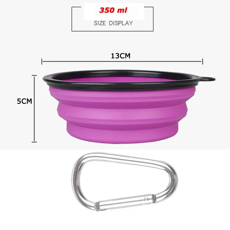 Ciotola pieghevole in silicone pieghevole per animali domestici di grandi dimensioni da 1000 ml Ciotola per alimenti per cuccioli portatile da viaggio all'aperto