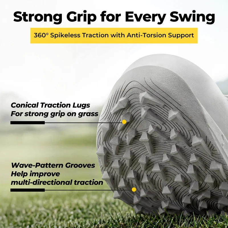 FitVille Wide Width Spikeless Golf Shoes For Men Water Resistant Non Slip Lightweight Professional Outdoor Golf Course Footwear