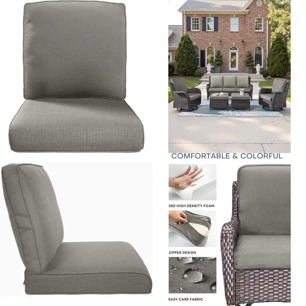 

Outdoor Replacement Cushions Set for High Back Deep Seat Patio Furniture - 22x25/22x24 Size, Rattan Dining Swivel Rocking Chair