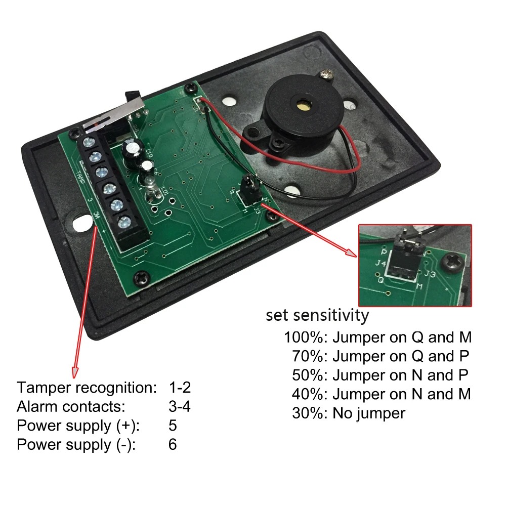 1Pcs Metal Case Vibration Detector For GSM Security Alarm System 950 Shock Sensor Sensitivity Adjustable
