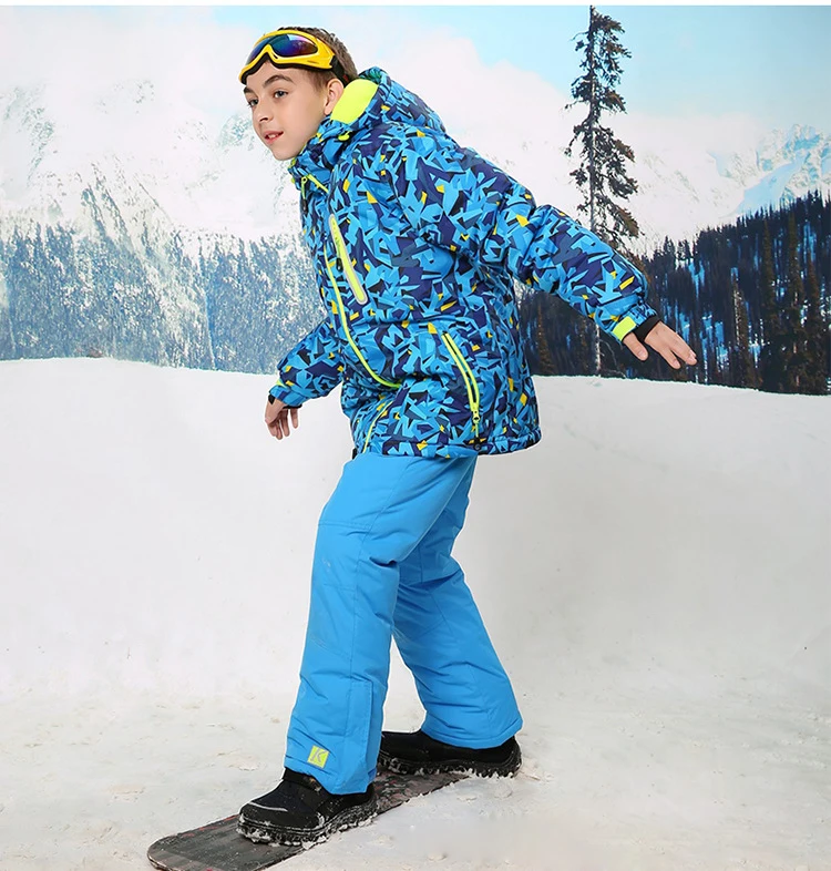 Children's Jumpsuit Ski Jackets Waterproof Warm Boy Girl Coats Kids Mountain Sport Winter Clothes Overalls Snowsuit Skiing  123