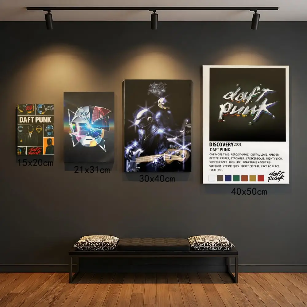 Band D-Daft Punk Poster Premium HD Self-Adhesive Wall Decor – Peel & Stick, Residue-Free