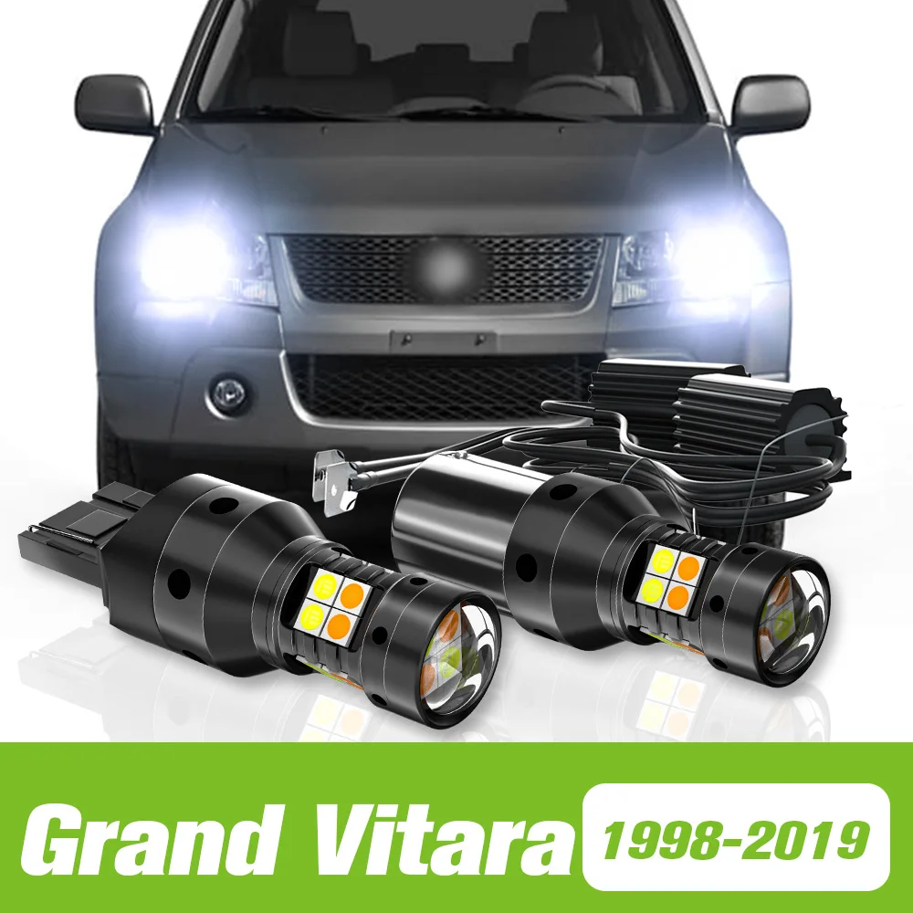 

2pcs For Suzuki Grand Vitara 1998-2019 Dual Mode LED Turn Signal+Daytime Running Light DRL 2006 2012 2013 2014 2015 Accessories