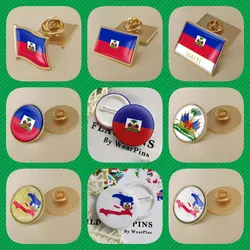 Haiti Haitians Map Flag National Emblem National Flower Brooches Badges Lapel Pins