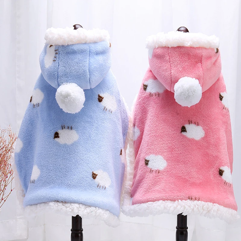 كلب لطيف عباءة الخريف والشتاء بالإضافة إلى القطن سميكة الدافئة مقنعين عباءة بطانية البوليستر ملابس الكلب #2