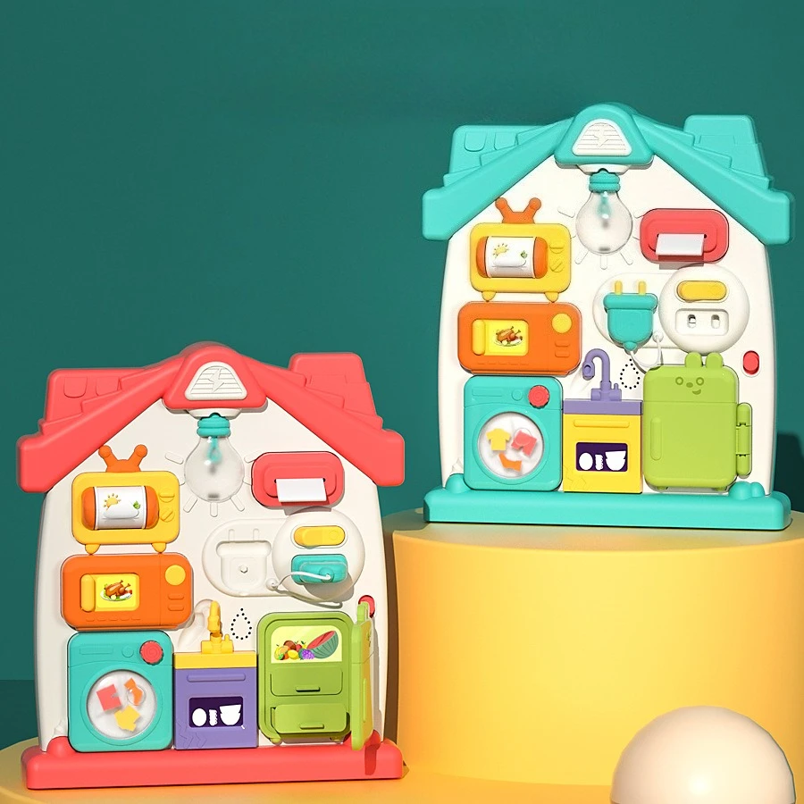 Early Education BabyTeaching Aids Multi Functional Busy Board Simulating Household Appliances Promot Cognitive Montessori Toys