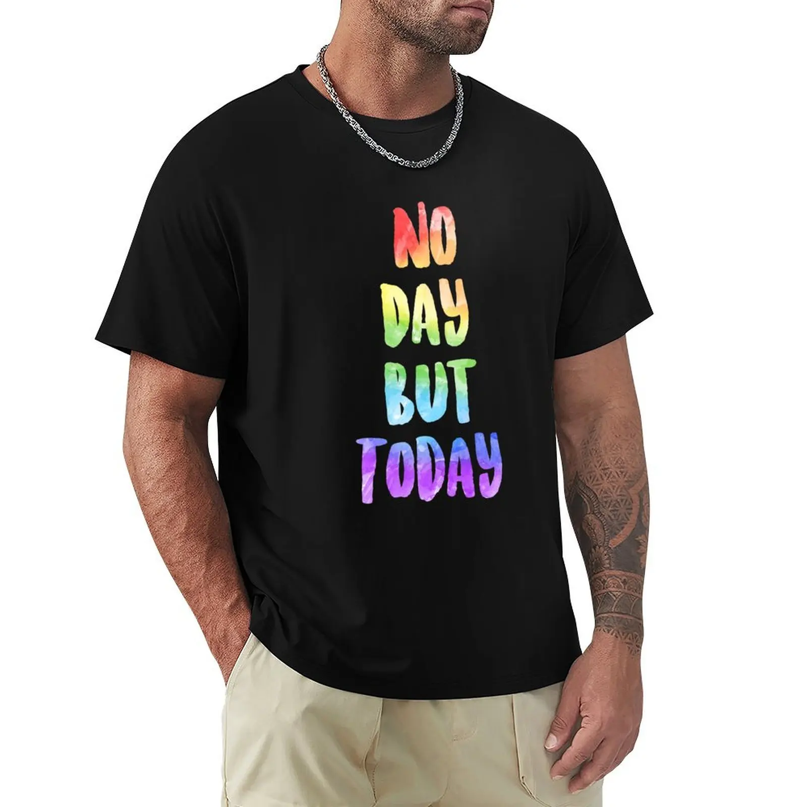 

No Day But Today RENT T-Shirt tops hippie clothes blue archive designer t shirt men