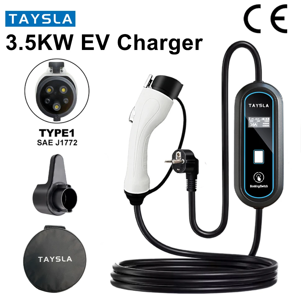 TAYSLA Electric Car Charger TYPE 1 3.5KW 7KW EV Charging Cable TYPE 2 Charging Station Wallbox EVSE for Volkswagen