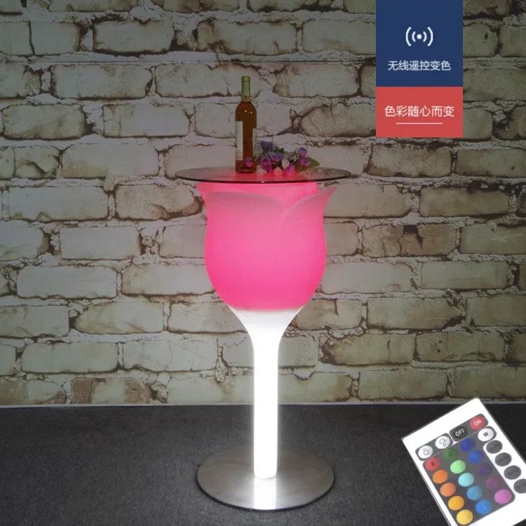 Rose Bar Colorful Glowing Drinking Table Remote Control Banquet Table