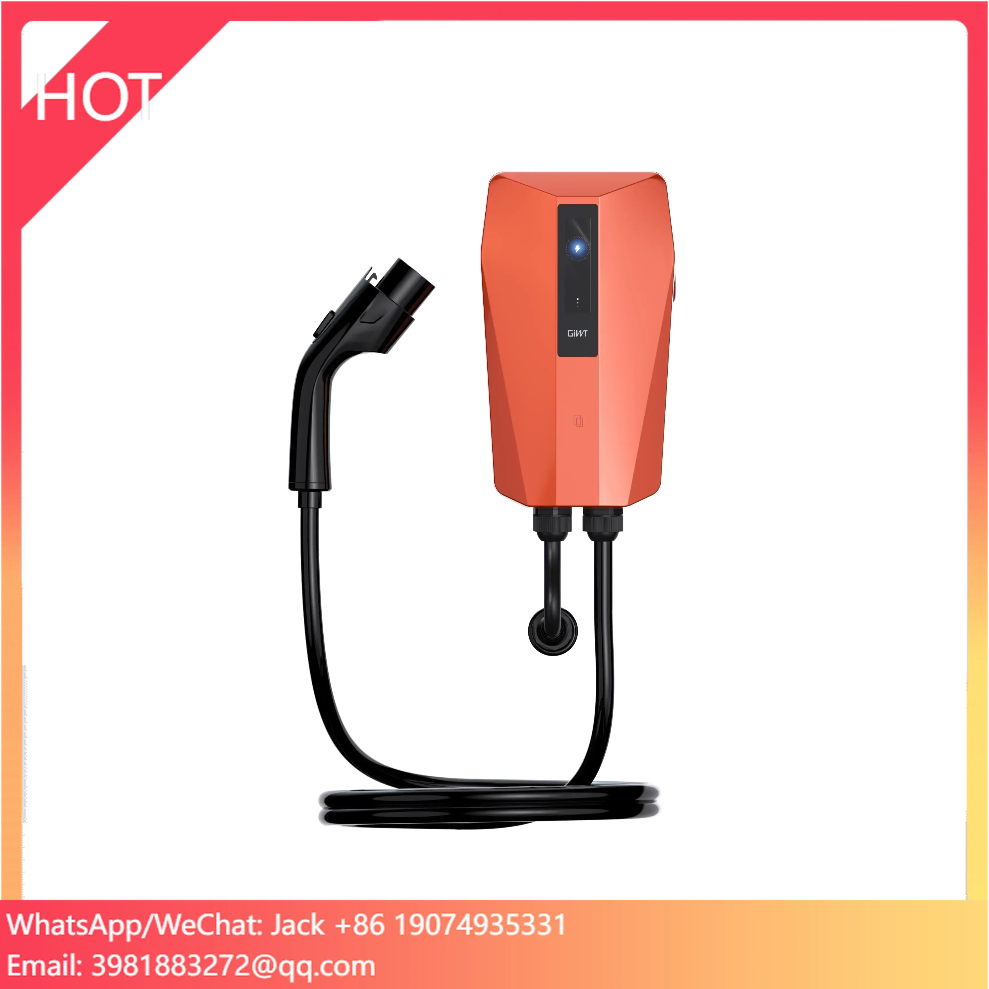 Wall-Mounted 11kw EV Charger, Type 2 Plug, Support APP Control, For Home Use Electric Vehicle Car Charging Pile