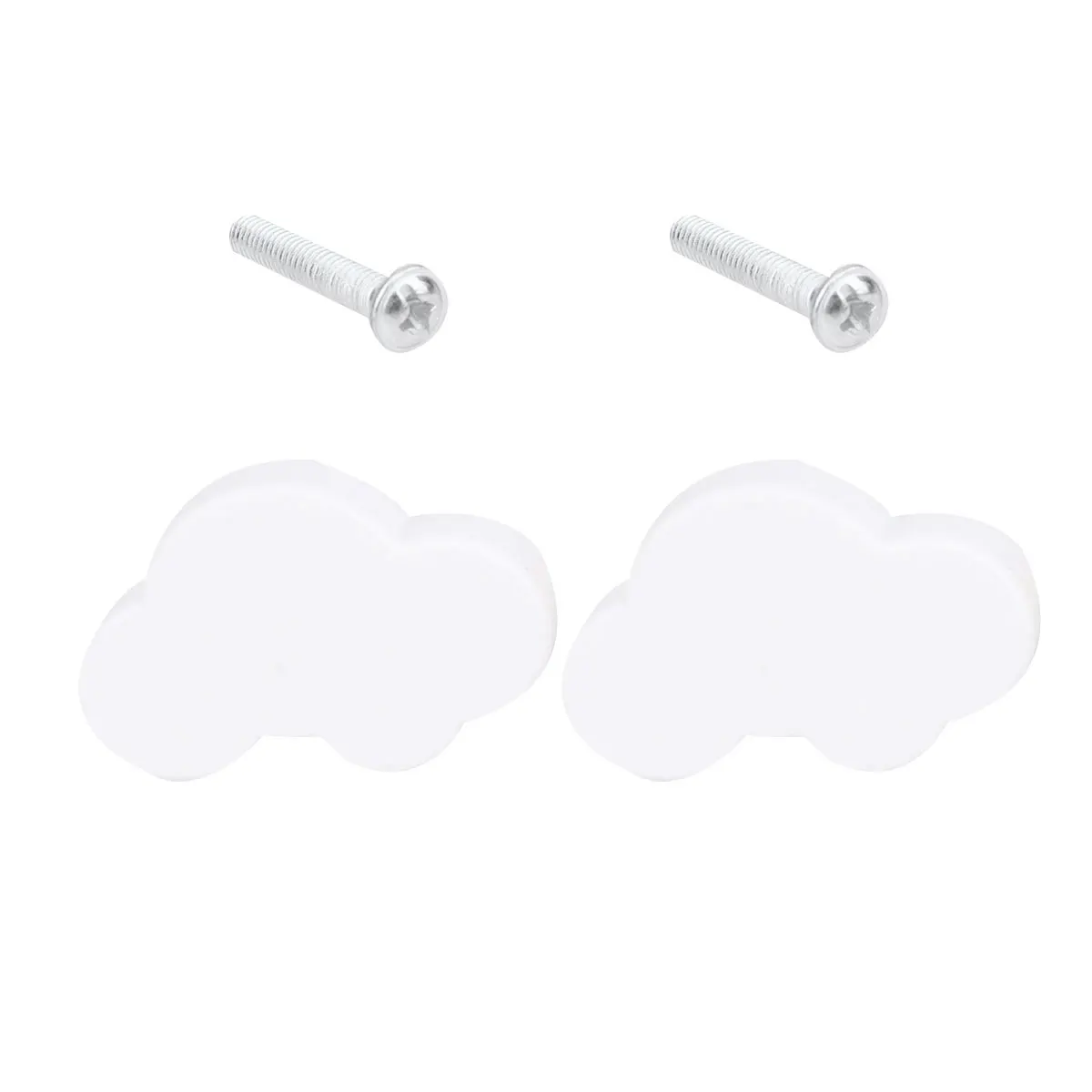

2 Pcs Dresser Knobs Cartoon Handle Door Rubber Pull Star Shaped Cabinet Children's Room Anti-bumping White