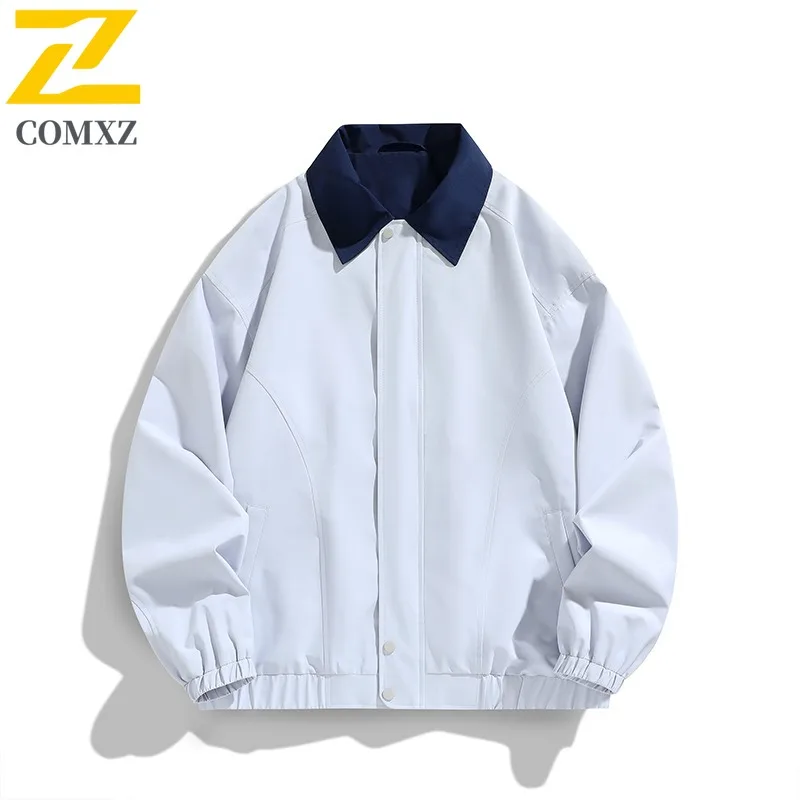 

COMXZ Normcore Chaqueta, легкая однотонная уличная ветрозащитная куртка для рыбалки и ходьбы, университетская куртка для кемпинга, дышащее мужское пальто