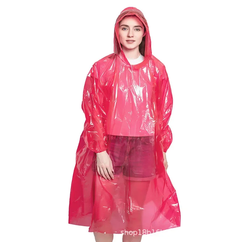 PE Portable Disposable Thickened Poncho Travel Outdoor Emergency Adult One-piece Raincoat  Rain Coat  Kids Raincoat