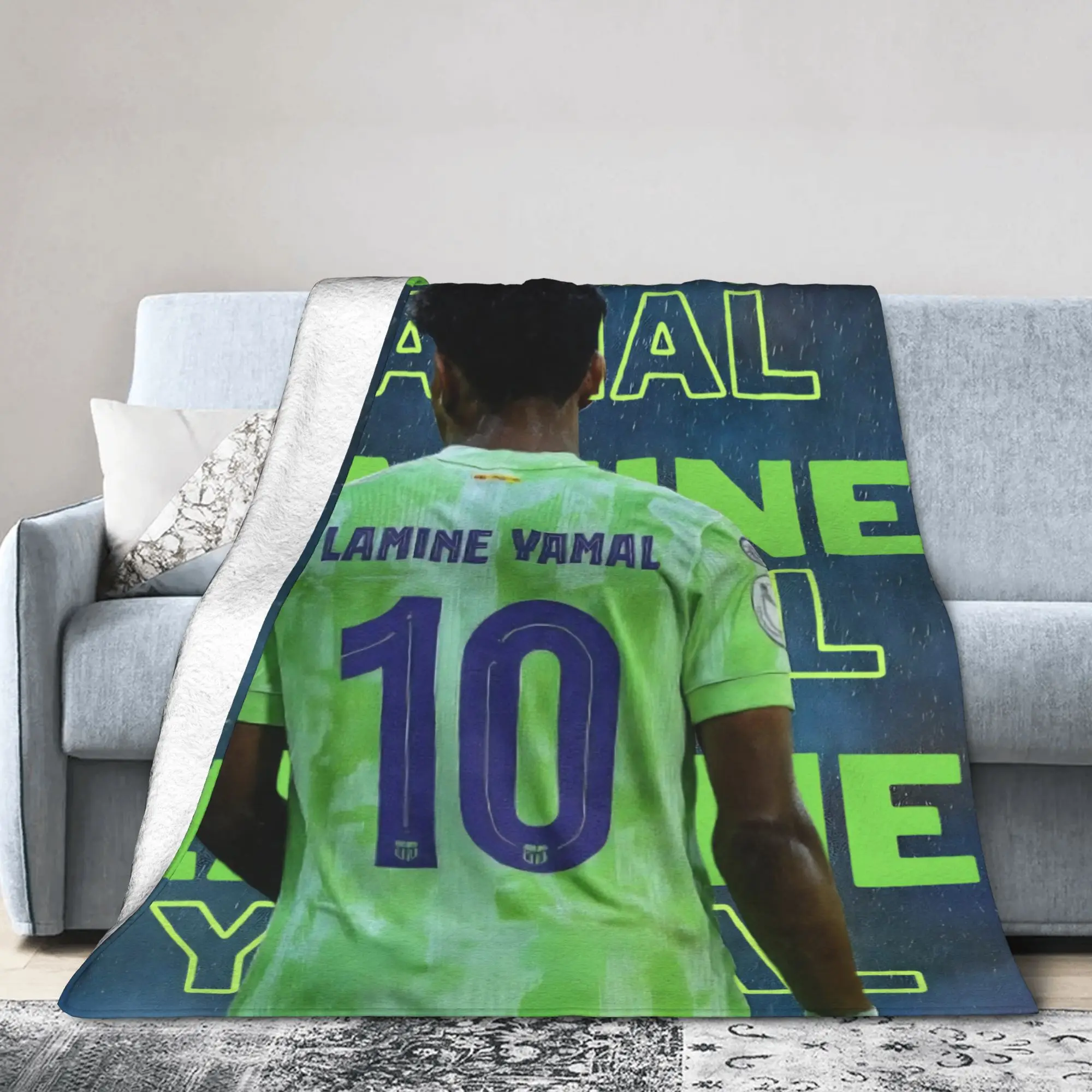 Football L-Lamine Yamal Spain Blankets Fleece Spring/Autumn   Multifunction Soft Throw Blankets for Home Office Bedding Throws