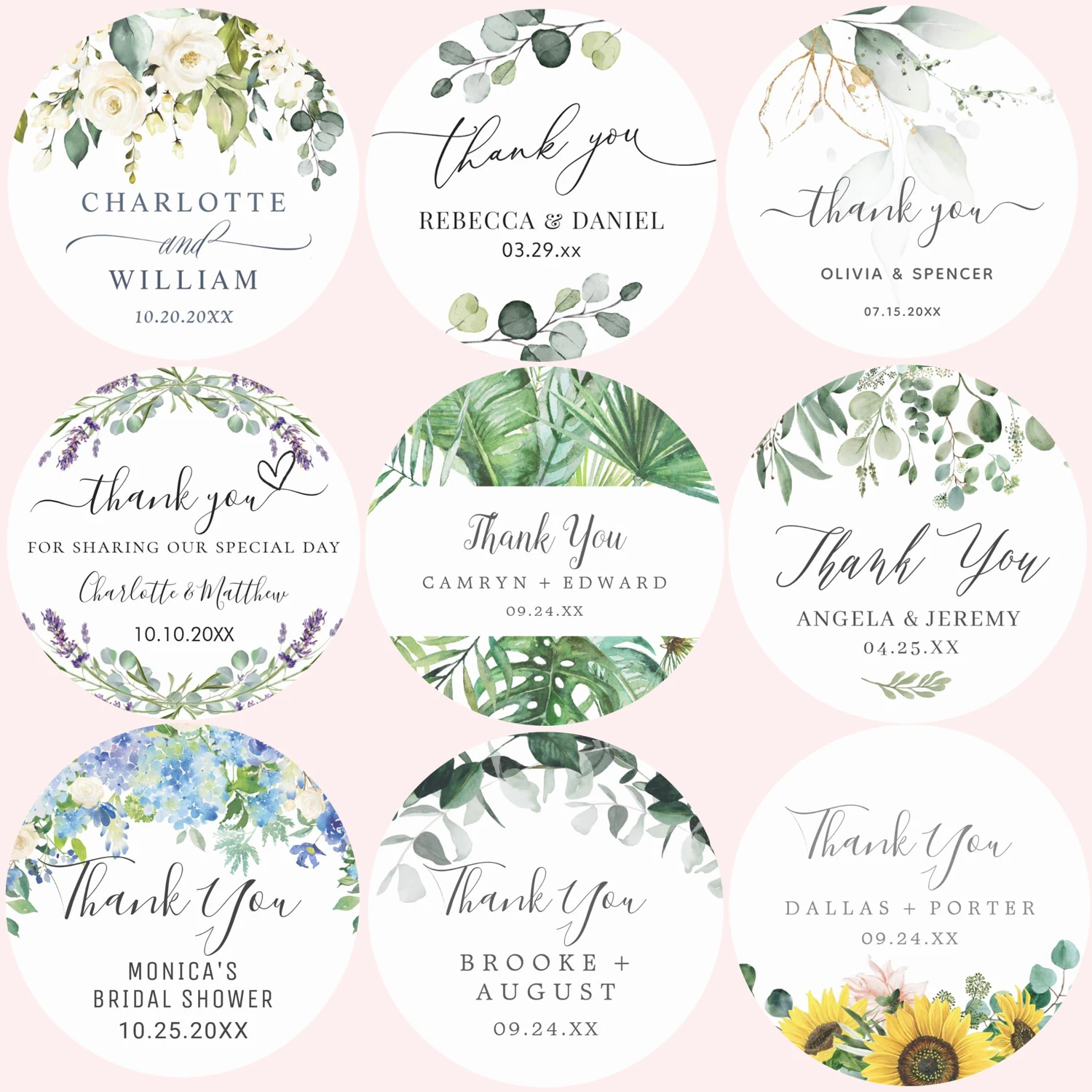 

Personalized Round Wedding Stickers, Wedding Thank You Sticker, Custom Wedding Favor Sticker, A Sweet Thank You Stickers