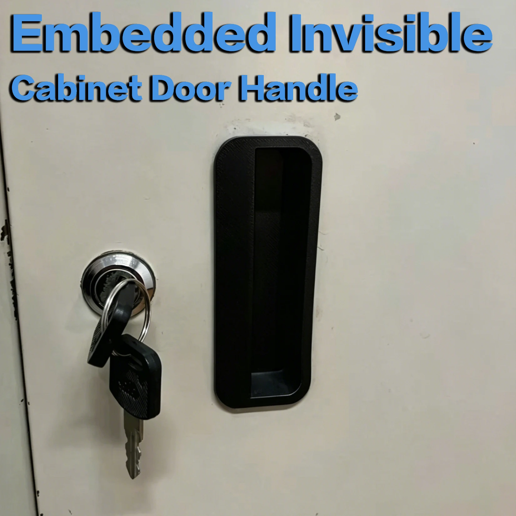 2Pcs Built-In Invisible Cabinet Door Handles, Lightweight No-Drill Embedded Sliding Door Hidden Handles, Plastic Handles for Metal File Cabinets, Built-In Groove Handles for Office Storage Cabinets, Invisible Internal