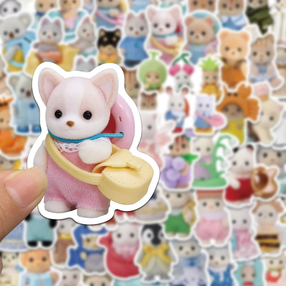 

10/30/55pcs Cute Cartoon Calico Critters Graffiti Stickers Kawaii Girls Kids Decal Waterproof DIY Scrapbooking Laptop Phone Bike