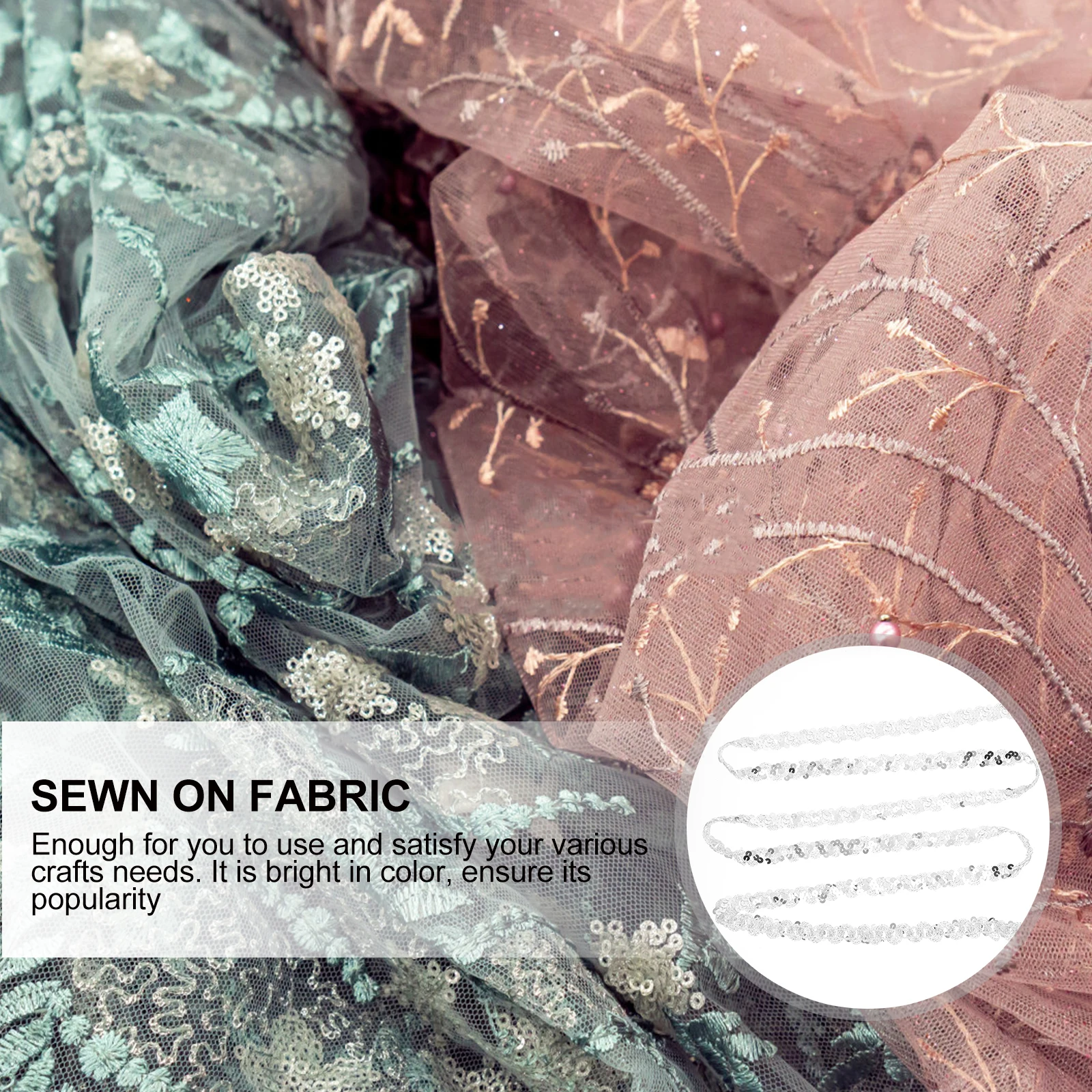 

1 Roll Sequin Braid Trim Quality Polyester Sequin Ribbon for Clothing Dress DIY Sewing Lacework Craft Accessory