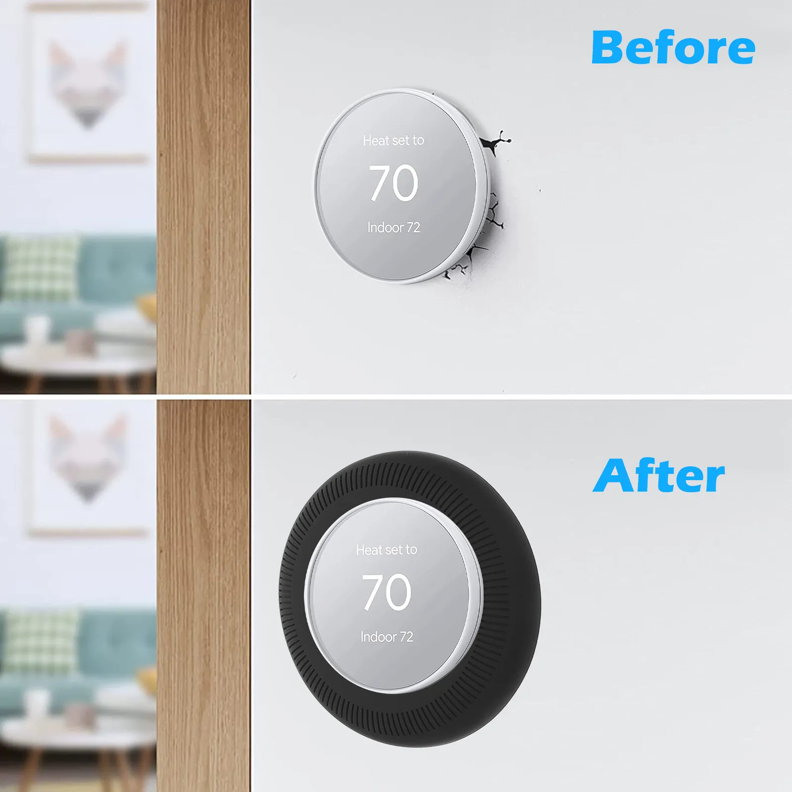 Thermostat Wall Plate Large Silicone Trim Kit Easy Install Thermostat Wireless Supply Wall Mount Accessory Perfect