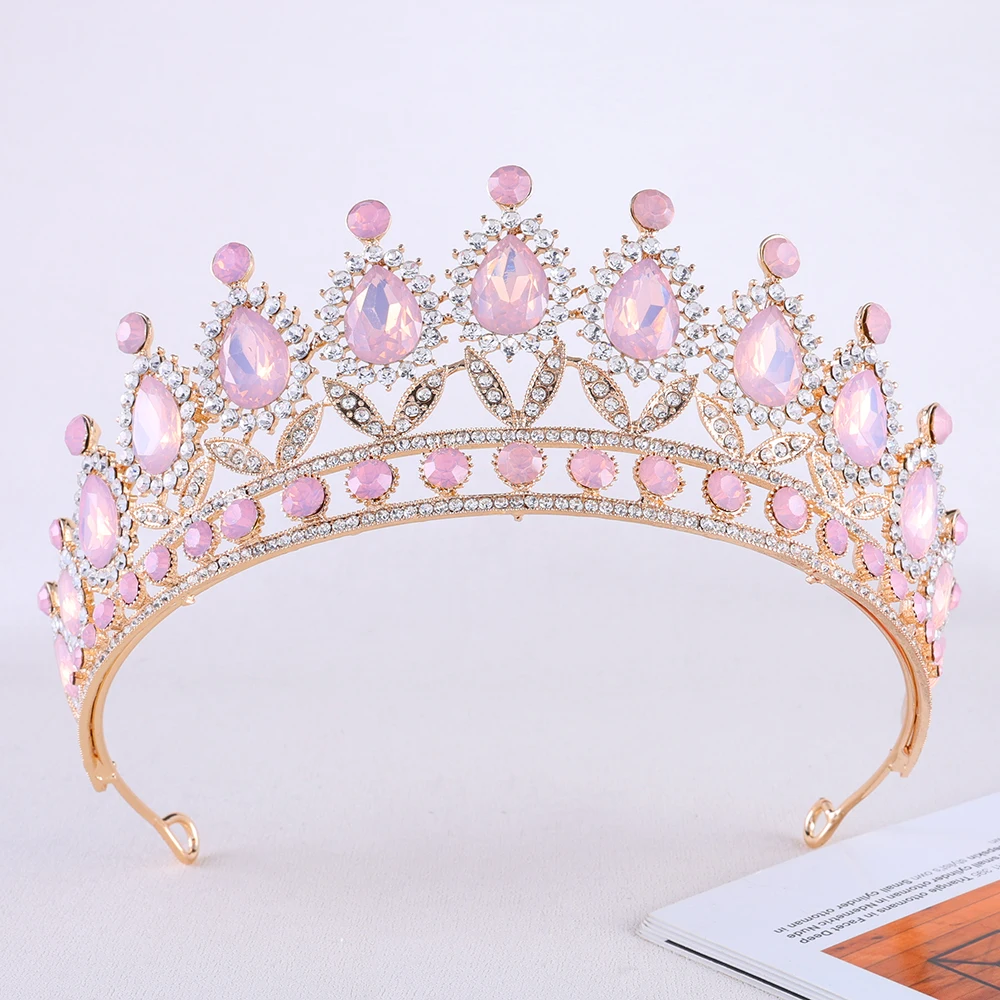 Luxury Women Tiara Excellent Bridal Gem Crystal Wedding Crown Colorful Queen Tiara For Party Jewelry Hair Accessories