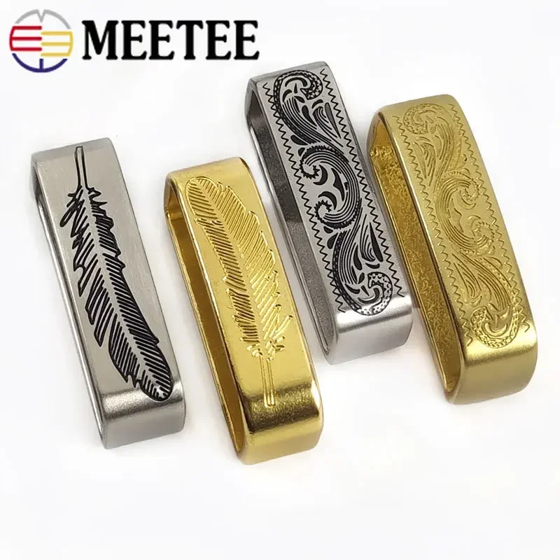 Meetee 35-40mm Metal Pure Copper Belts Loops Hook Solid Brass O D Ring Belt Buckle for Men\'s Clothing Craft Hardware Accessories