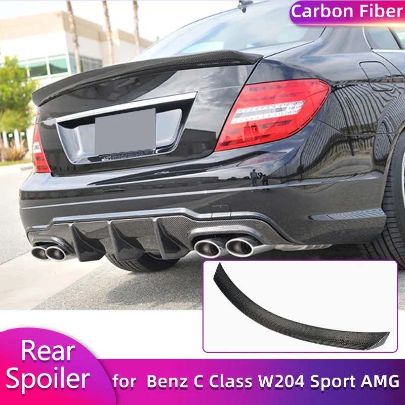 

Carbon Fiber Rear Trunk Spoiler Wings for Mercedes Benz C Class W204 Sport C63 AMG 4-Door 2008-2014 Racing Rear Spoiler Wing Lip
