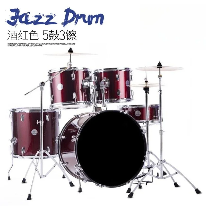 Drum kit, adult jazz drums, grade test  beginner's introduction 5 drums 23 cymbal percussion instruments