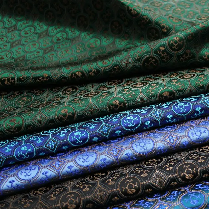 

Vintage Brocade Jacquard Silk Fabric – Chinese Style Material for Cheongsam, Mongolian Robes, Stage & Costume Crafts