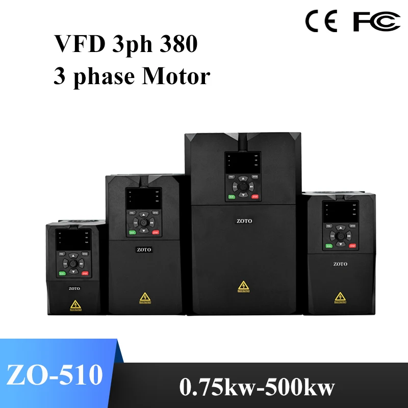 

0.75KW 55KW Motor 3 Phase Input 380V 3 Phase Output 380V Three Phase Induction Motor AC 380V VFD Inverter Speed Controller