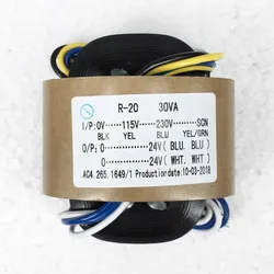 R Core Transformer 20W Dual 24V R20 Transformers 230V To 2X24V Copper Custom Shield Pre-Decoder Earphone DAC Audio Power Supply