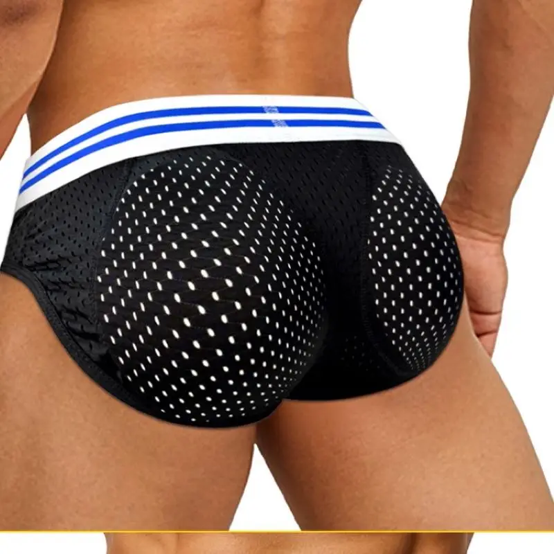 

Men Butt Lifting Underwear with Removable Butt Pads Comfortable Breathable Mesh High Elasticity Briefs for Natural Butt New