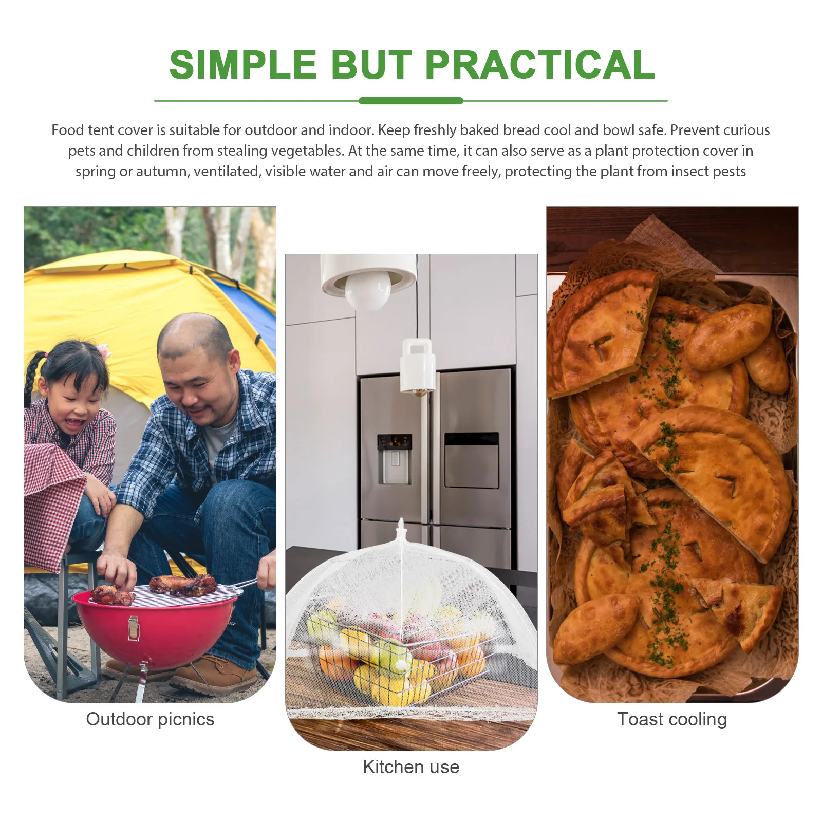 

4pcs Food Cover Foldable Mesh Insect Dust Proof Dining Table Dish Protector For Outdoor Kitchen Party Home Supplies