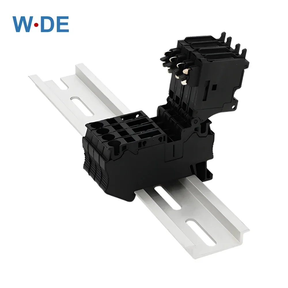 10Pcs ST 4-HESI Black 5X20 Fuse Holder  With Disconnect Lever Spring Fuse Terminal Block DIN Rail Connector ST4-HESI