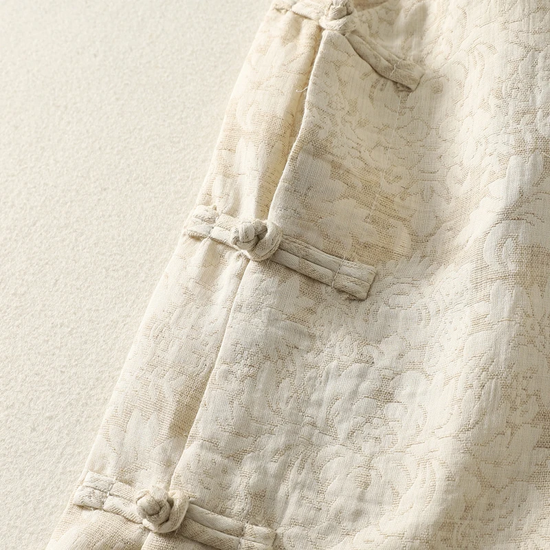 Loose Fit Katoen Linnen irt Lente Pendelen Nieuwe Chinese Sle Nationale Wind Slaed Sensation Lange Sve Rechte Buis pe