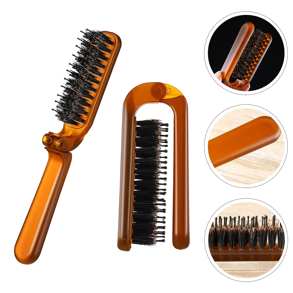 

2pcs Portable Folding Combs Ergonomic Detangling Hair Combs Smooth Round Edges Travel Salon Home Use Professional Pocket Comb