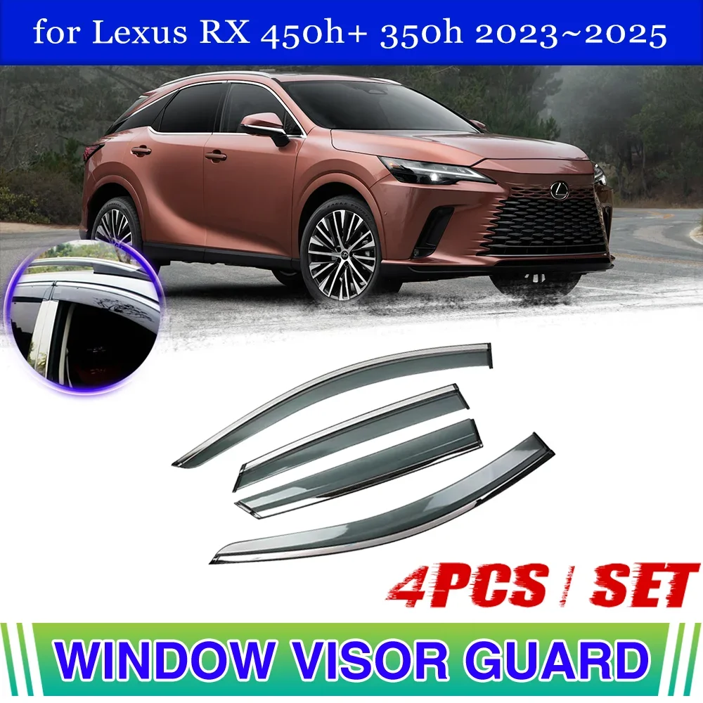 

Window Visor for Lexus RX 350 500h 450h+ 350h 2023~2025 Door Vent Smoke Awning Rain Eyebrow Guard Cover Deflector Accessories