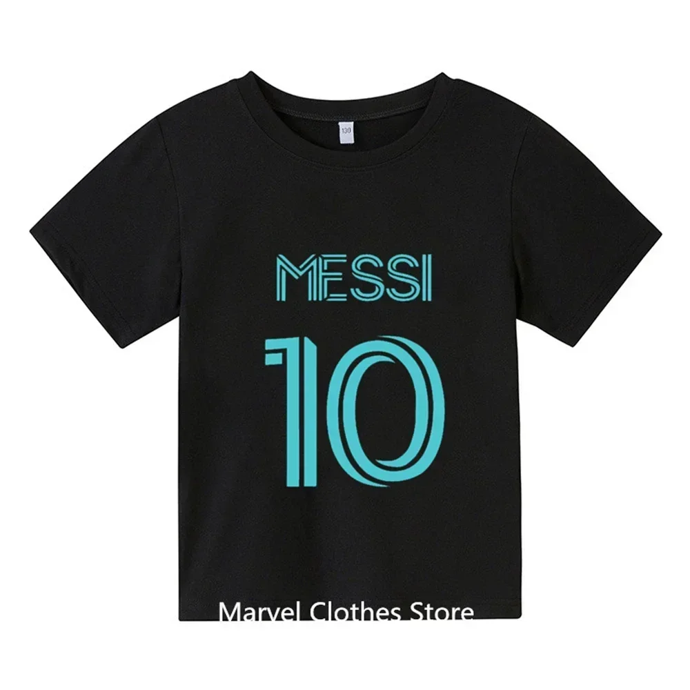 2025 New Messi Tshirt Kids football jersey children's clothing children's summer short-sleeved T-shirt casual tops