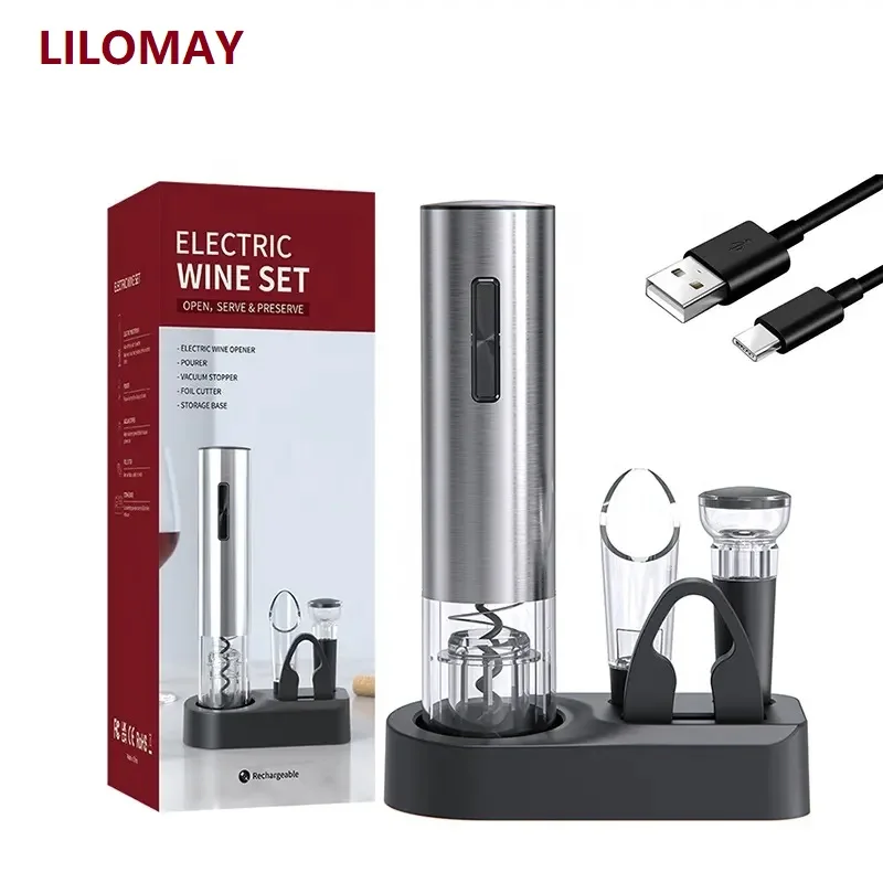 Alessi 4-in-1 Electric Wine Opener Gift Set