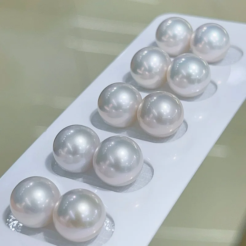 

SGARIT 11-12mm Perfect Round AAAAA Natural Freshwater White Pearl Earrings 18K Gold Jewelry for Women Daily Life or Party