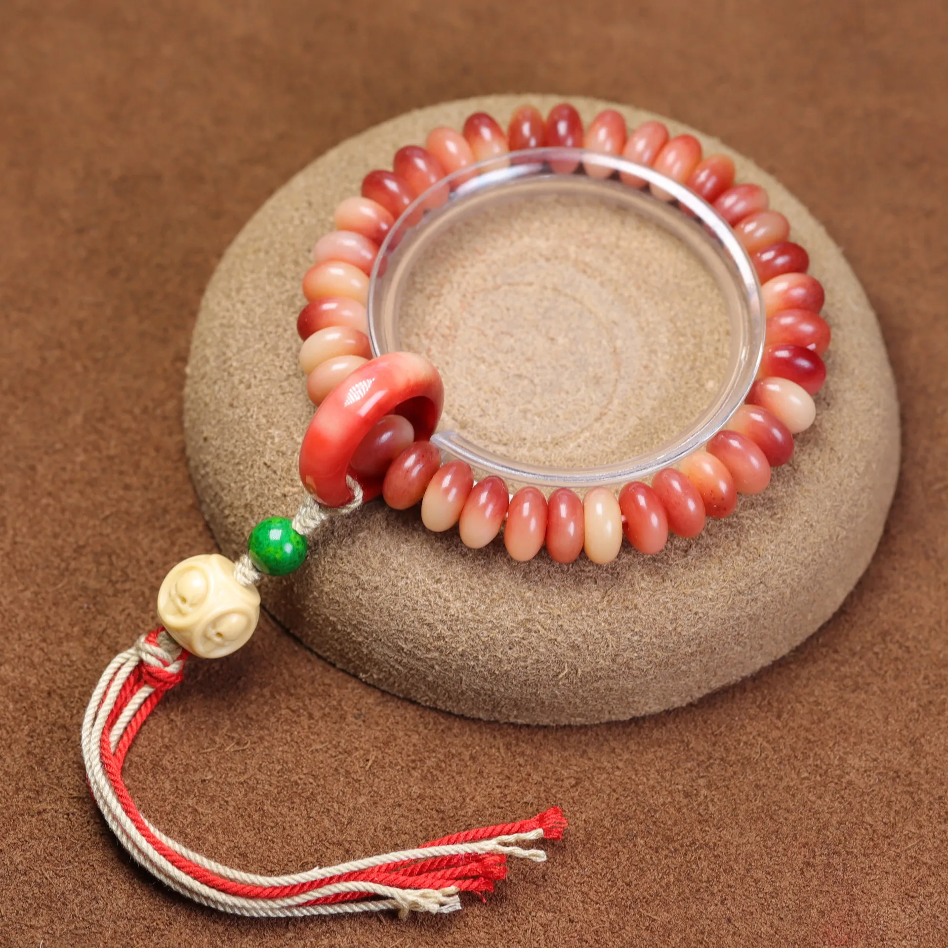 

Natural camel bone bracelet diy full blood jade material abacus beads strings rosary literature play Buddha beads