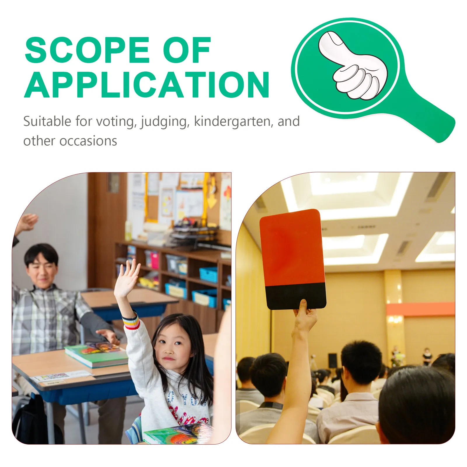 Double-Sided Reusable Voting Paddles Board Classroom Hand Signals for Student Response Voting Judging Interactive Learning