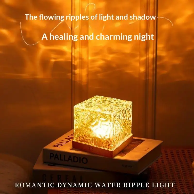 New Lamp Water Wave Dynamic Projection Atmosphere Lamp Water Ripple Night Light Table Lamp Decors
