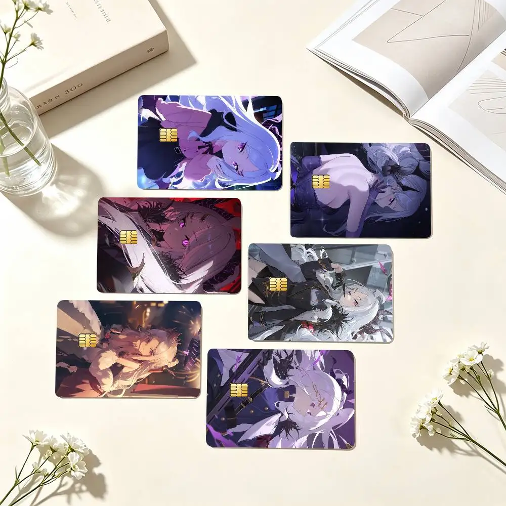 B-Blue Archive Sorasaki Hina Credit Card HD Stickers Game Card Decal Small Chip Waterproof Sticker Gift