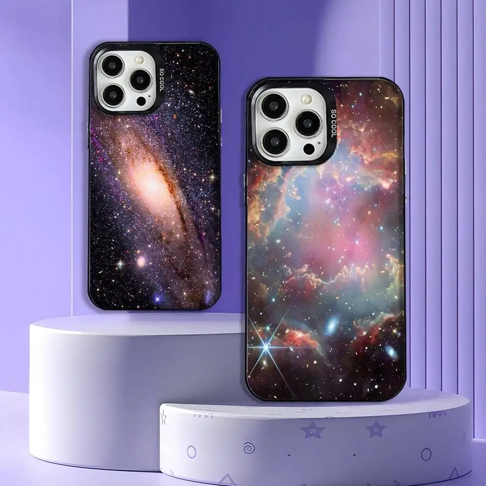 

Starry Night Constellations Phone Case For iPhone 16,15,14,13,12,11,Mini,Pro,E,MAX Gray Matte Silicone Black Cover